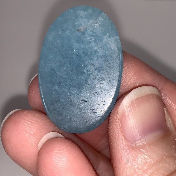 Oval Quartz Cabochon, Blue Dyed - Picture 6 of 7